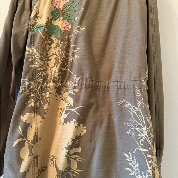 ANTHROPOLOGIE Maeve Floral embroidered moss green jacket Size XL EUC! - Picture 5 of 6